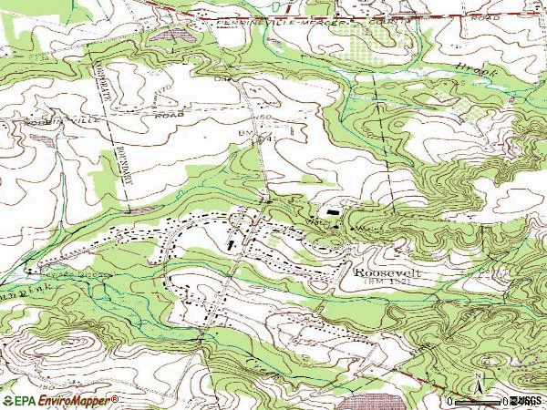 Zip code 08555 topographic map
