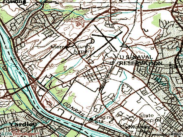 Zip code 08628 topographic map