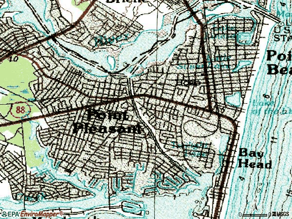 Zip code 08742 topographic map
