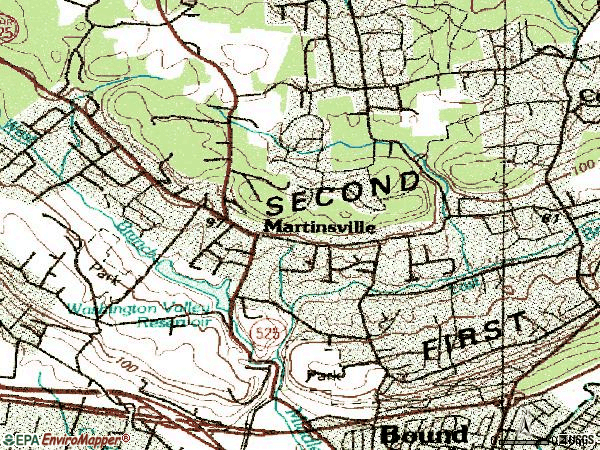 Zip code 08836 topographic map