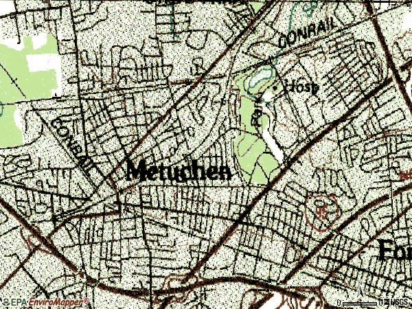 Zip code 08840 topographic map