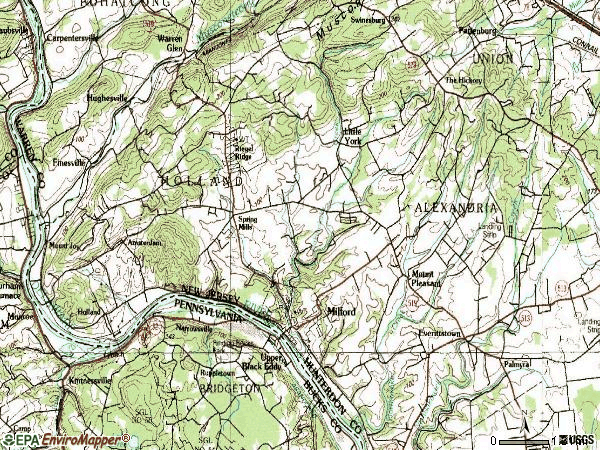 Zip code 08848 topographic map