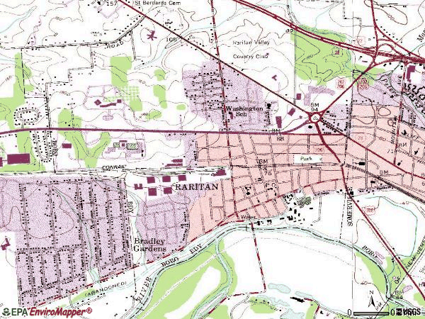 Zip code 08869 topographic map