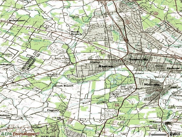 Zip code 08876 topographic map