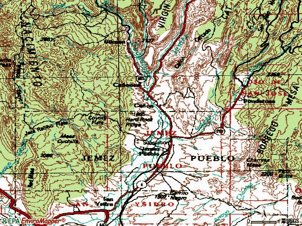 Zip code 87024 topographic map