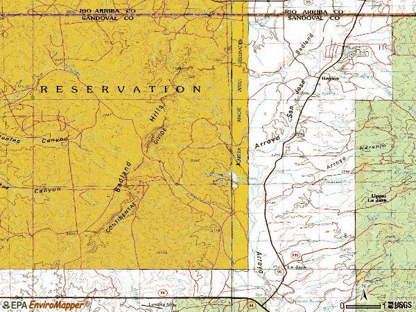 Zip code 87027 topographic map