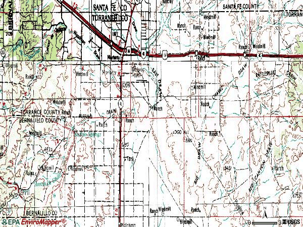 Zip code 87035 topographic map
