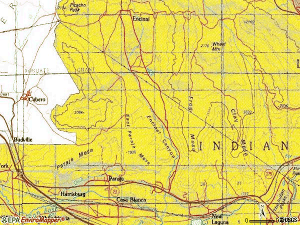Zip code 87038 topographic map