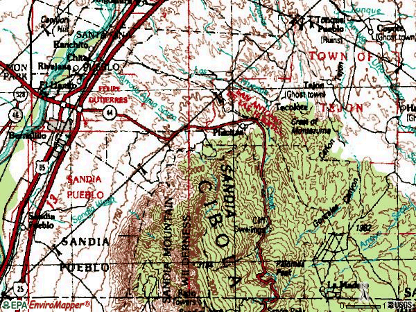 Zip code 87043 topographic map