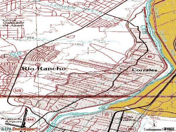 Zip code 87048 topographic map
