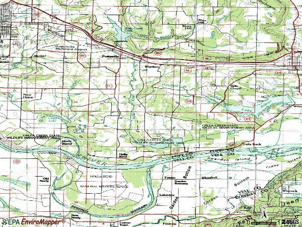 Zip code 72858 topographic map