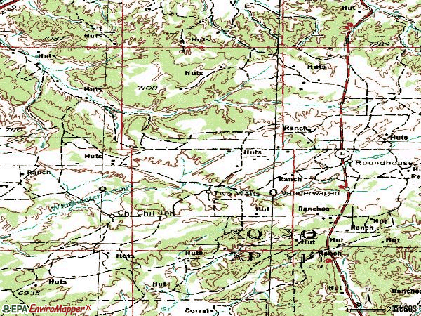 Zip code 87326 topographic map