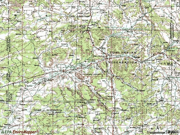 Zip code 87327 topographic map