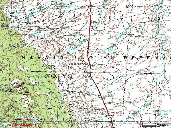 Zip code 87364 topographic map