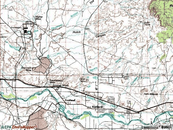 Zip code 87417 topographic map