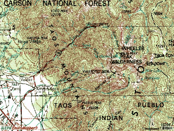 Zip code 87514 topographic map