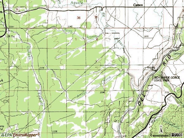 Zip code 87517 topographic map