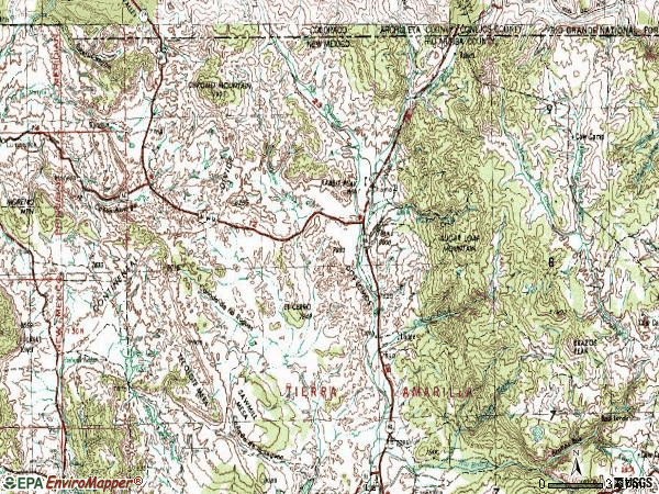 Zip code 87520 topographic map
