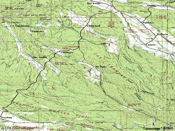 Zip code 87521 topographic map
