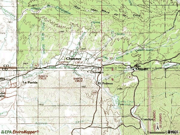Zip code 87522 topographic map