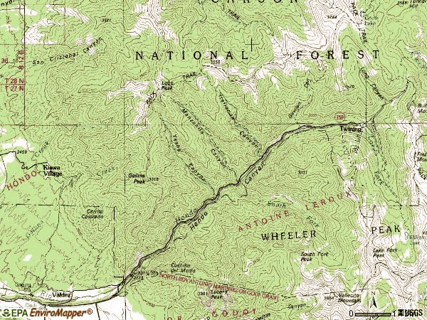 Zip code 87525 topographic map