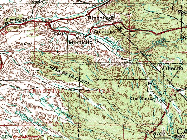Zip code 87527 topographic map