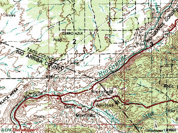 Zip code 87531 topographic map