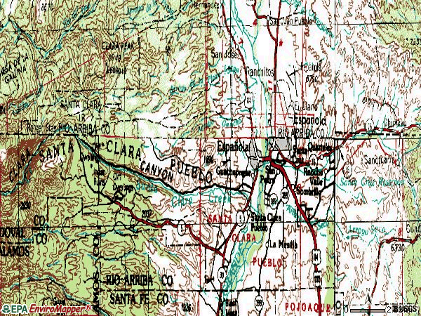 Zip code 87532 topographic map
