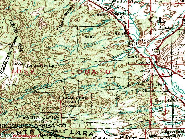 Zip code 87537 topographic map