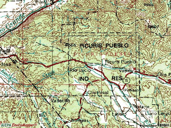 Zip code 87553 topographic map