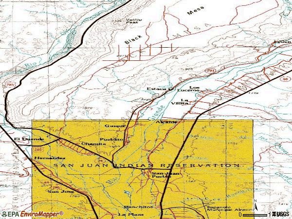 Zip code 87566 topographic map