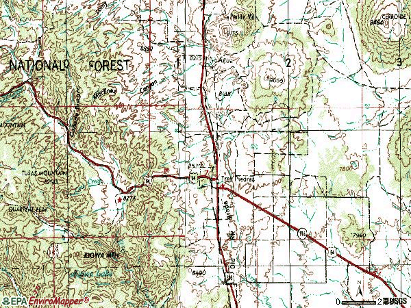 Zip code 87577 topographic map