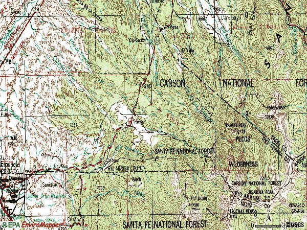 Zip code 87578 topographic map