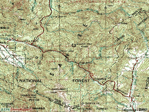 Zip code 87579 topographic map