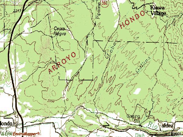 Zip code 87580 topographic map