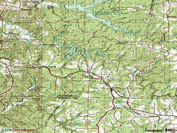 Zip code 35571 topographic map