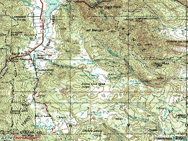 Zip code 87710 topographic map