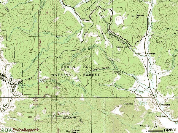 Zip code 87715 topographic map