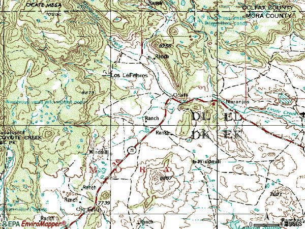 Zip code 87734 topographic map