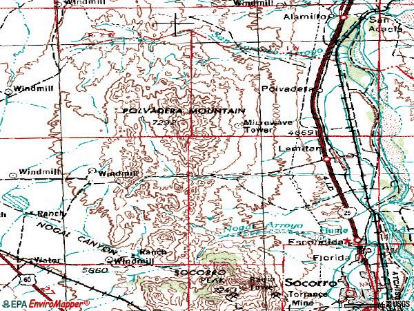 Zip code 87823 topographic map