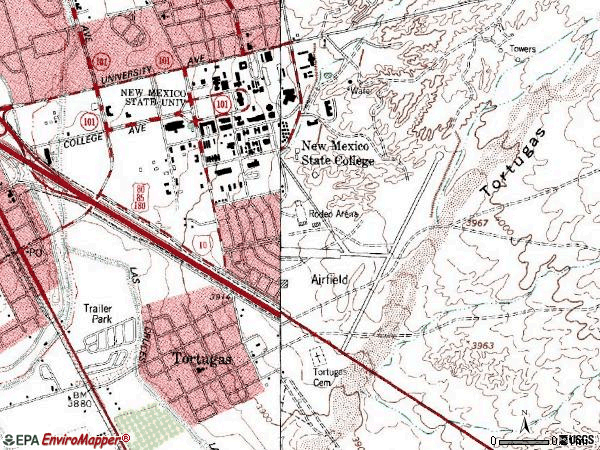 Zip code 88003 topographic map