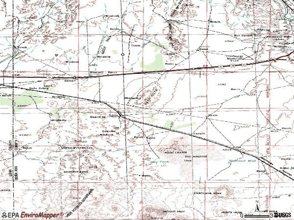 Zip code 88033 topographic map