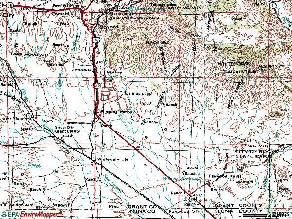 Zip code 88043 topographic map