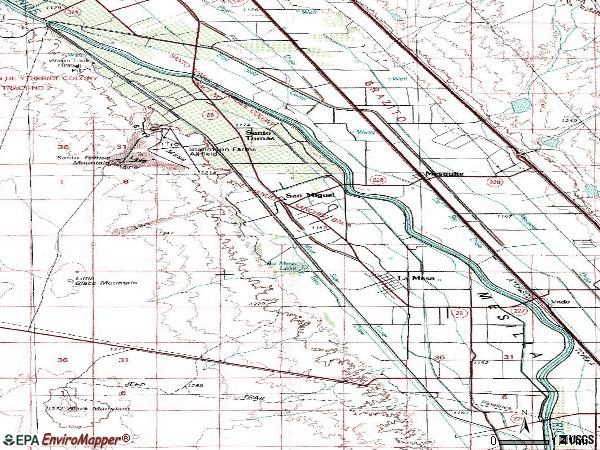 Zip code 88044 topographic map