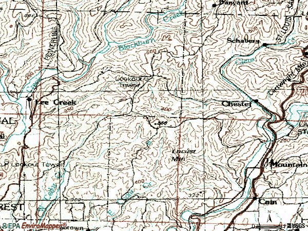 Zip code 72934 topographic map