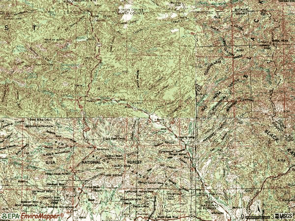 Zip code 88049 topographic map
