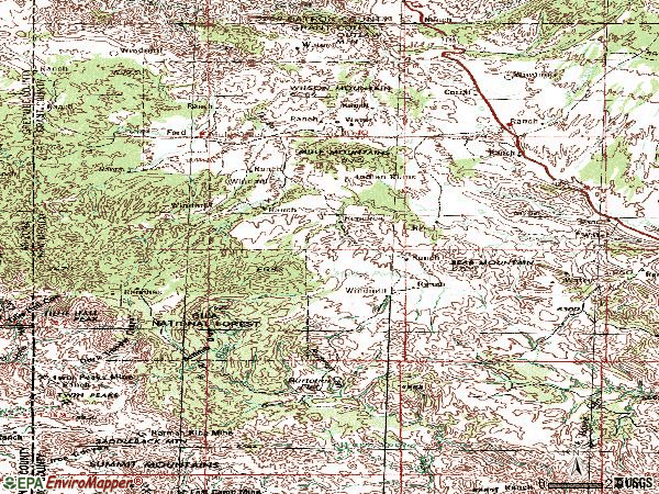 Zip code 88051 topographic map