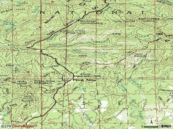 Zip code 88053 topographic map