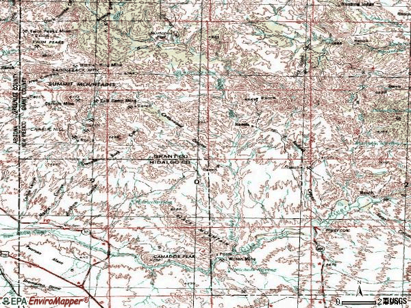 Zip code 88055 topographic map
