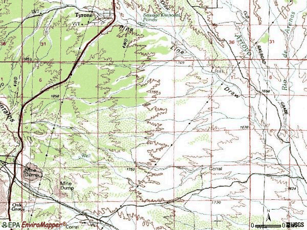 Zip code 88065 topographic map
